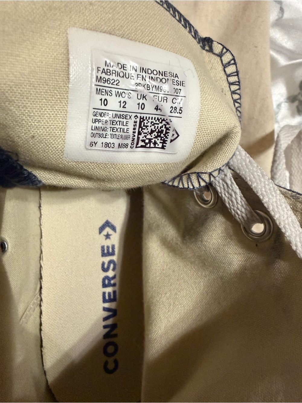 Converse Navy Blue High-Top Canvas Sneakers (Men’s 10, Women’s 12) used - Picture 6 of 6